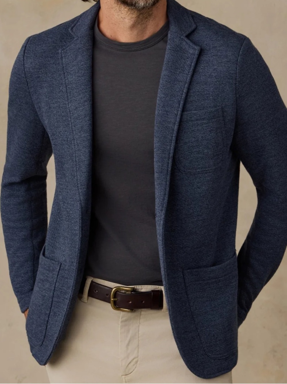 Faherty Navy Knit Sport Coat
